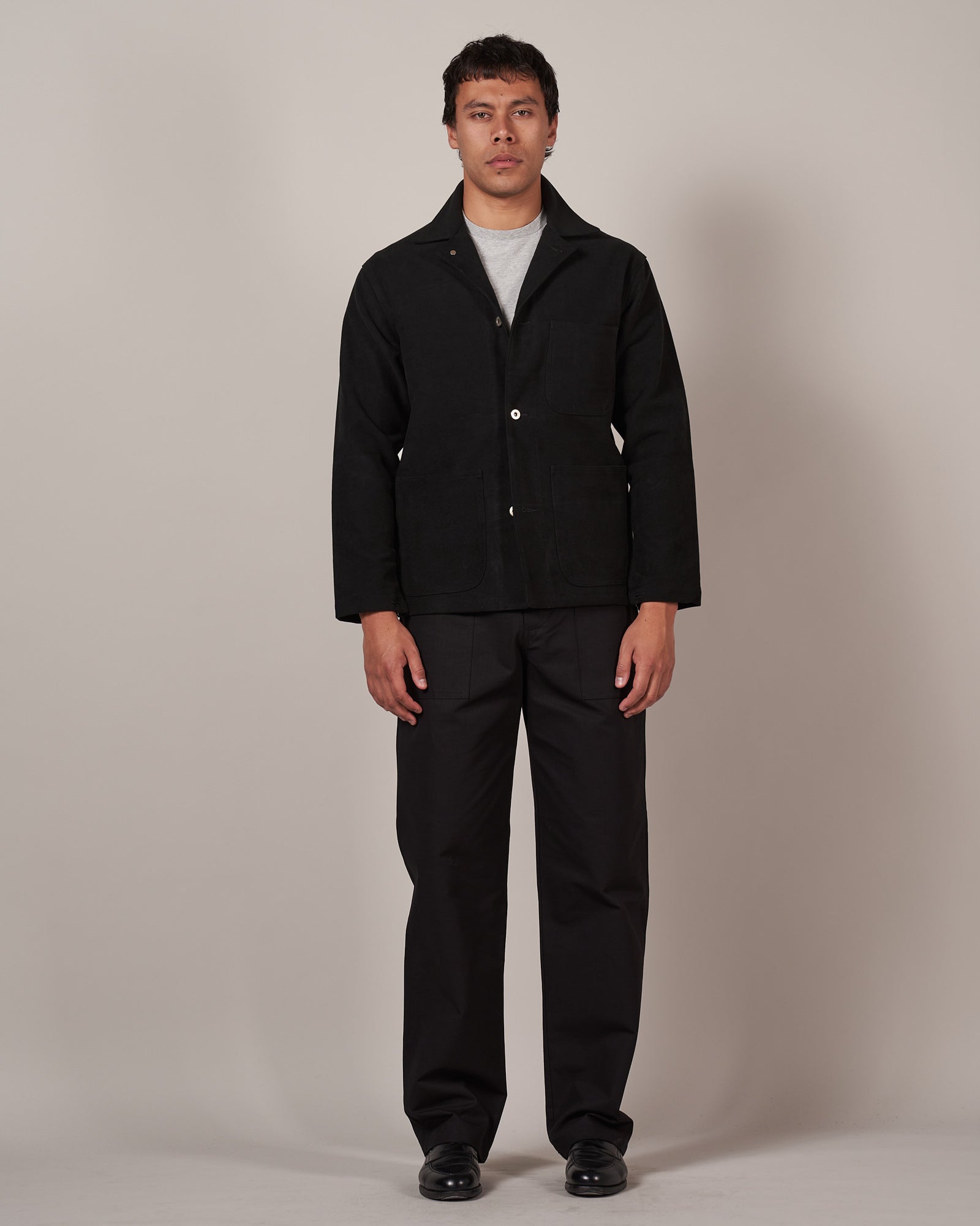 J043 Army Chore Jacket - Black Moleskin – Informale