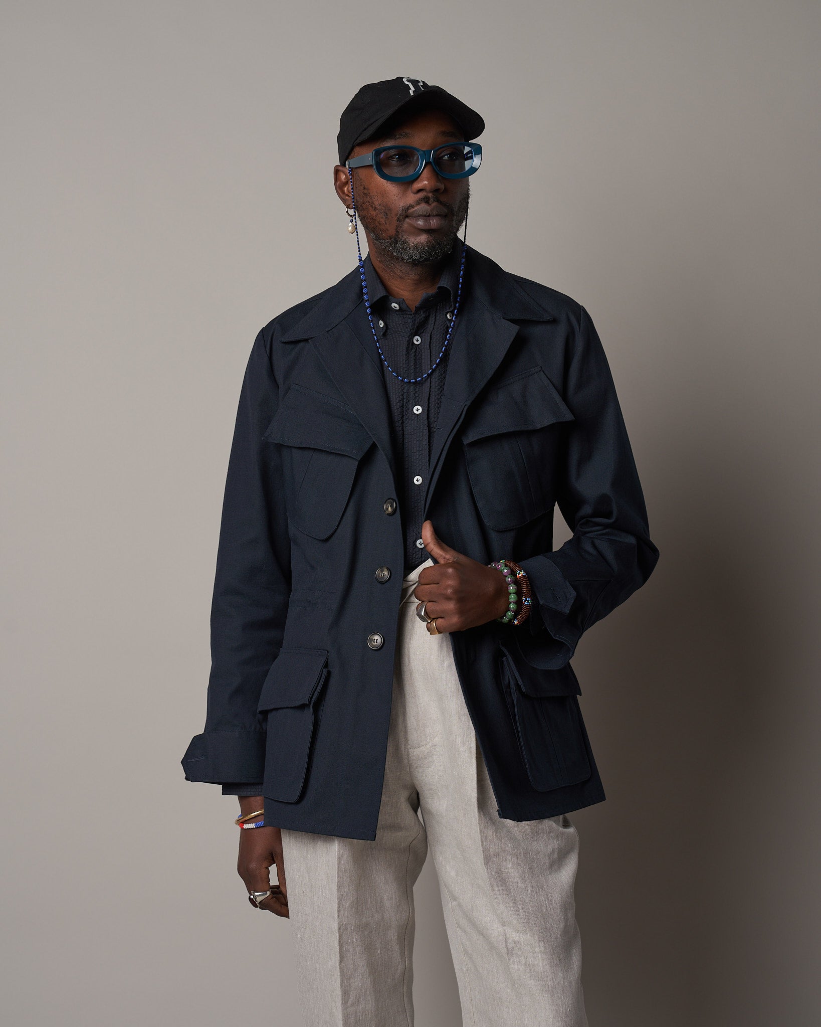 J002 Jungle Jacket Navy Informale - Main Image