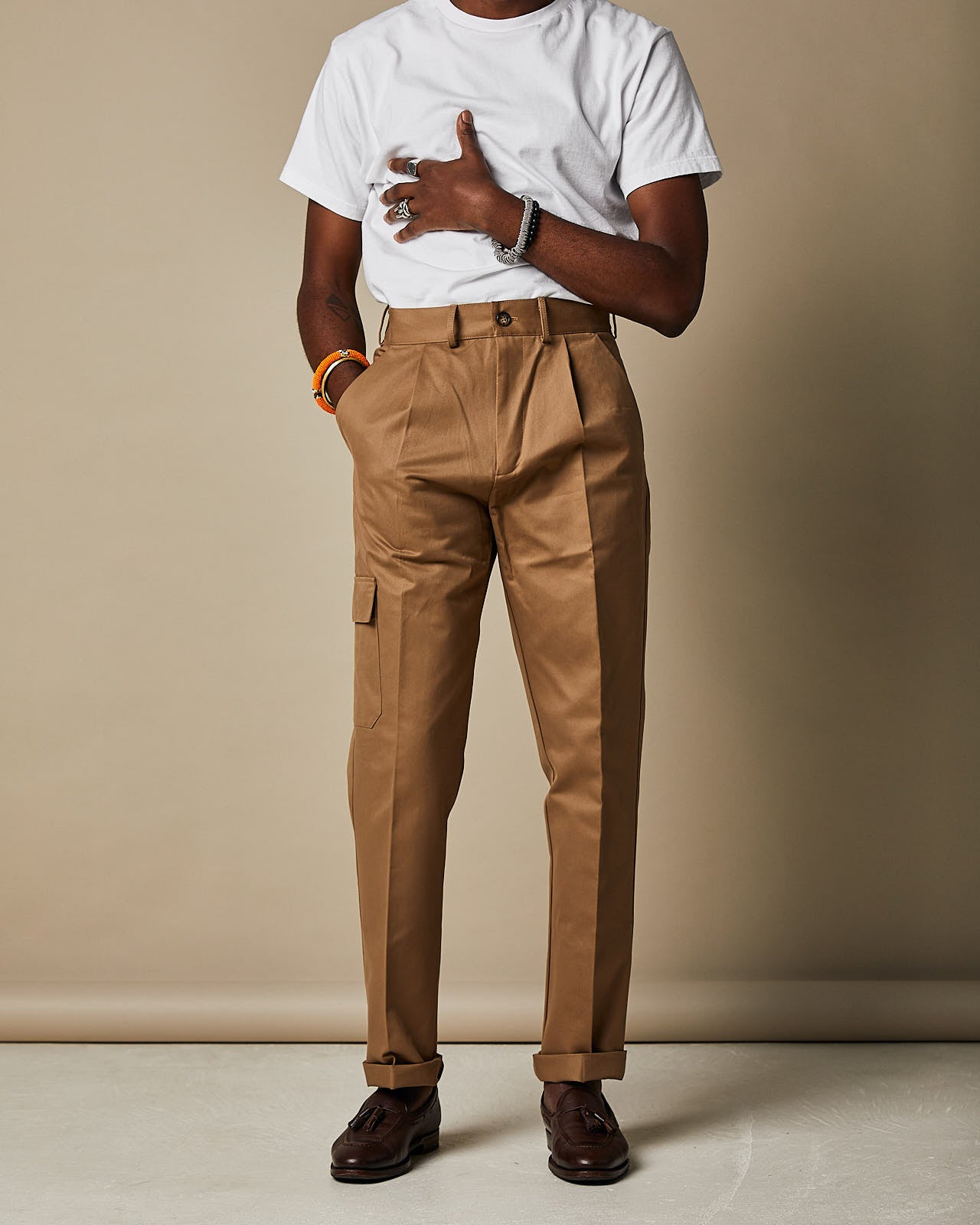 T012 Cargo Trouser - Light Taupe