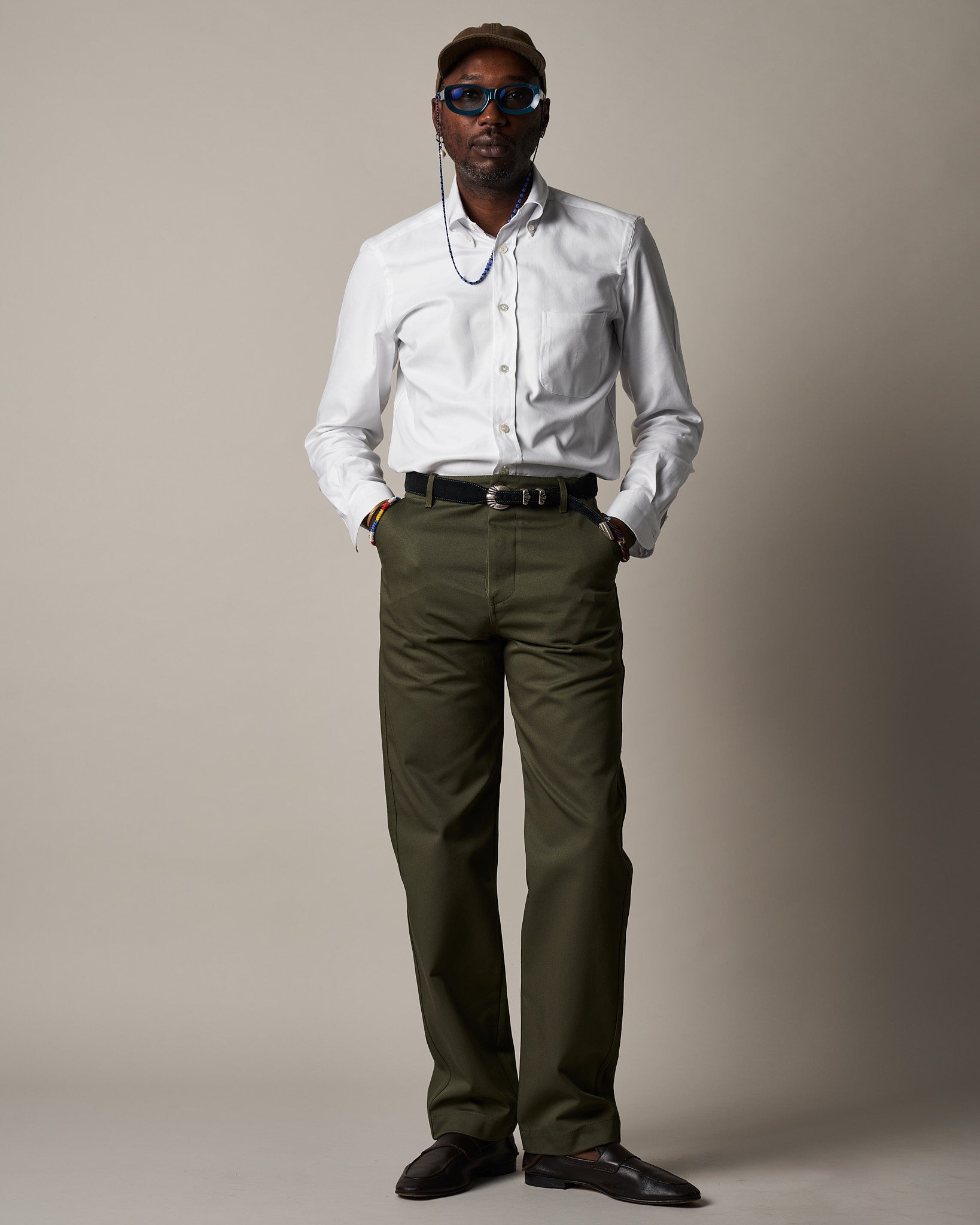 Fleece cotton-blend trousers with elasticated bottoms | GutteridgeUS |  Men's catalog-gutteridge-storefront