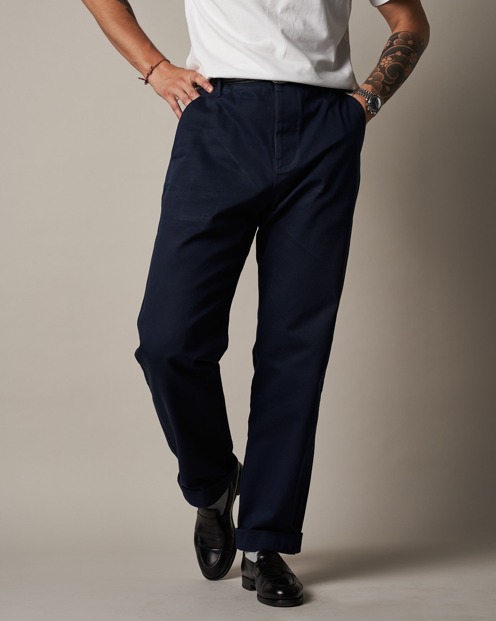 040682● FRENCH ARMY CHINO PANTS snc Original 1950s French Army M52 Chino Trousers - Size 36x33