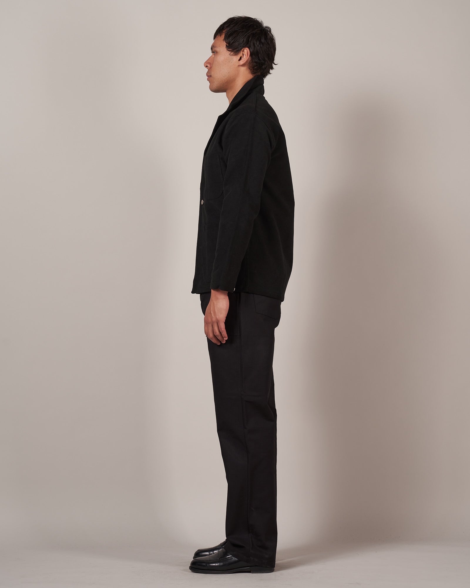 J043 Army Chore Jacket - Black Moleskin