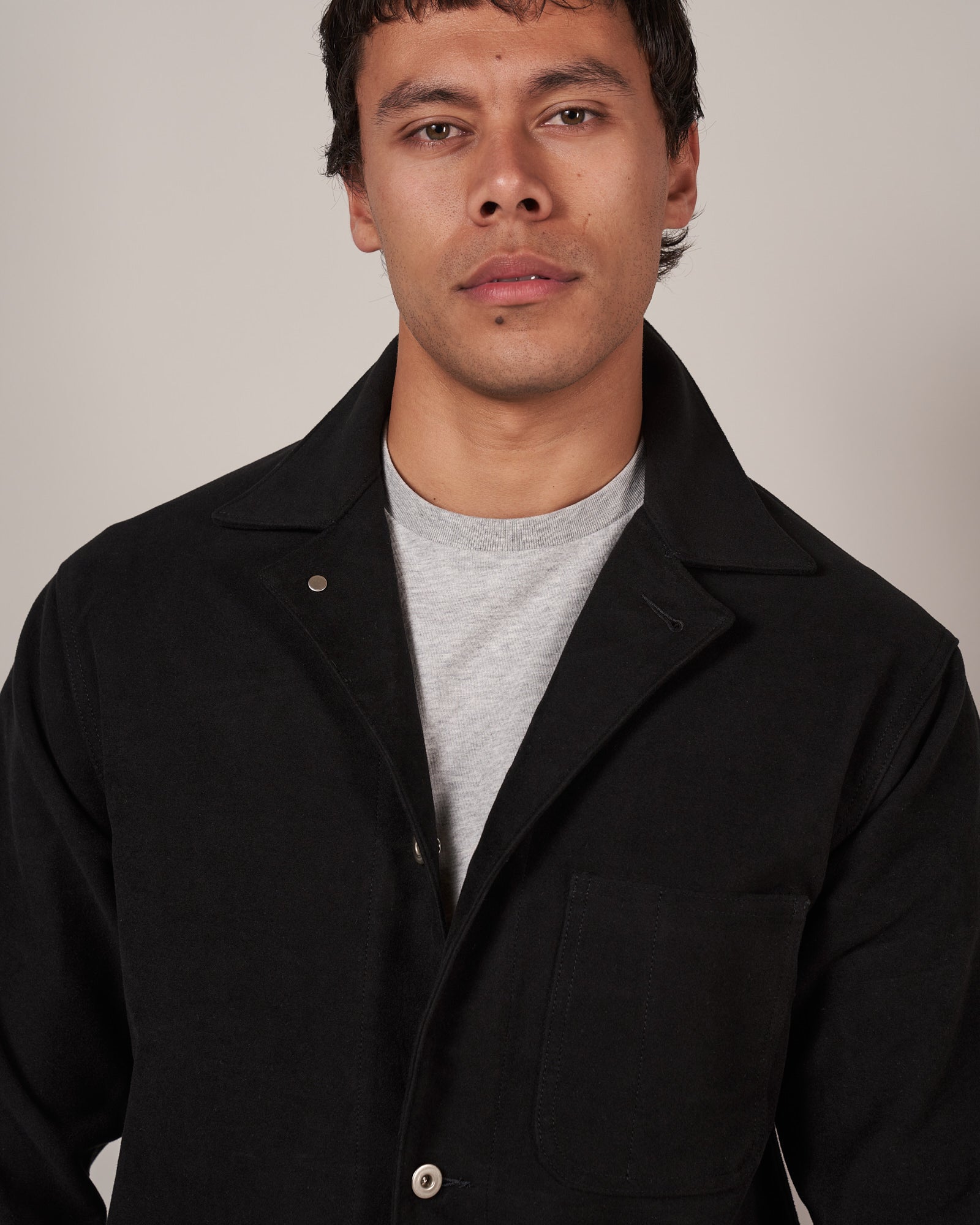 J043 Army Chore Jacket - Black Moleskin