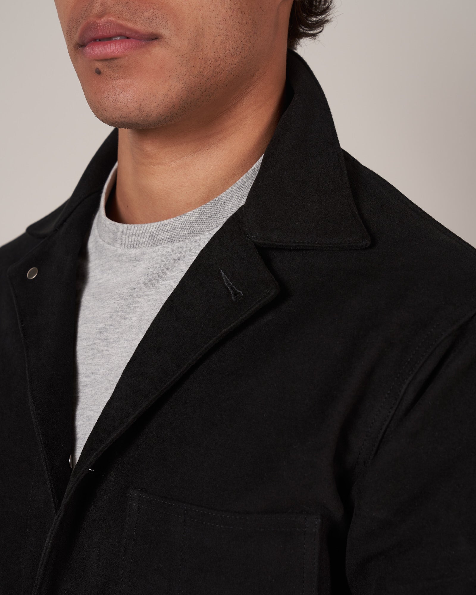 J043 Army Chore Jacket - Black Moleskin