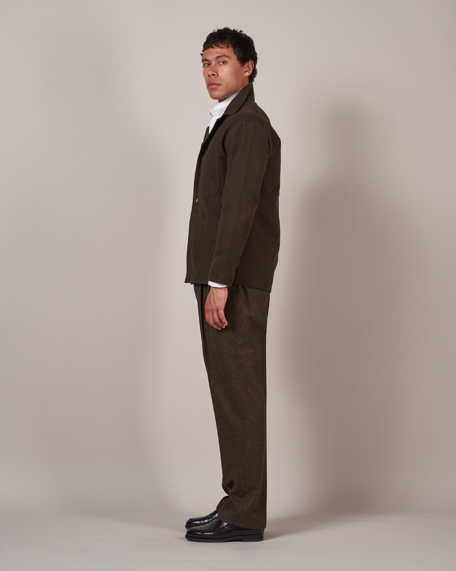 J043 Army Chore Jacket - Chocolate Moleskin