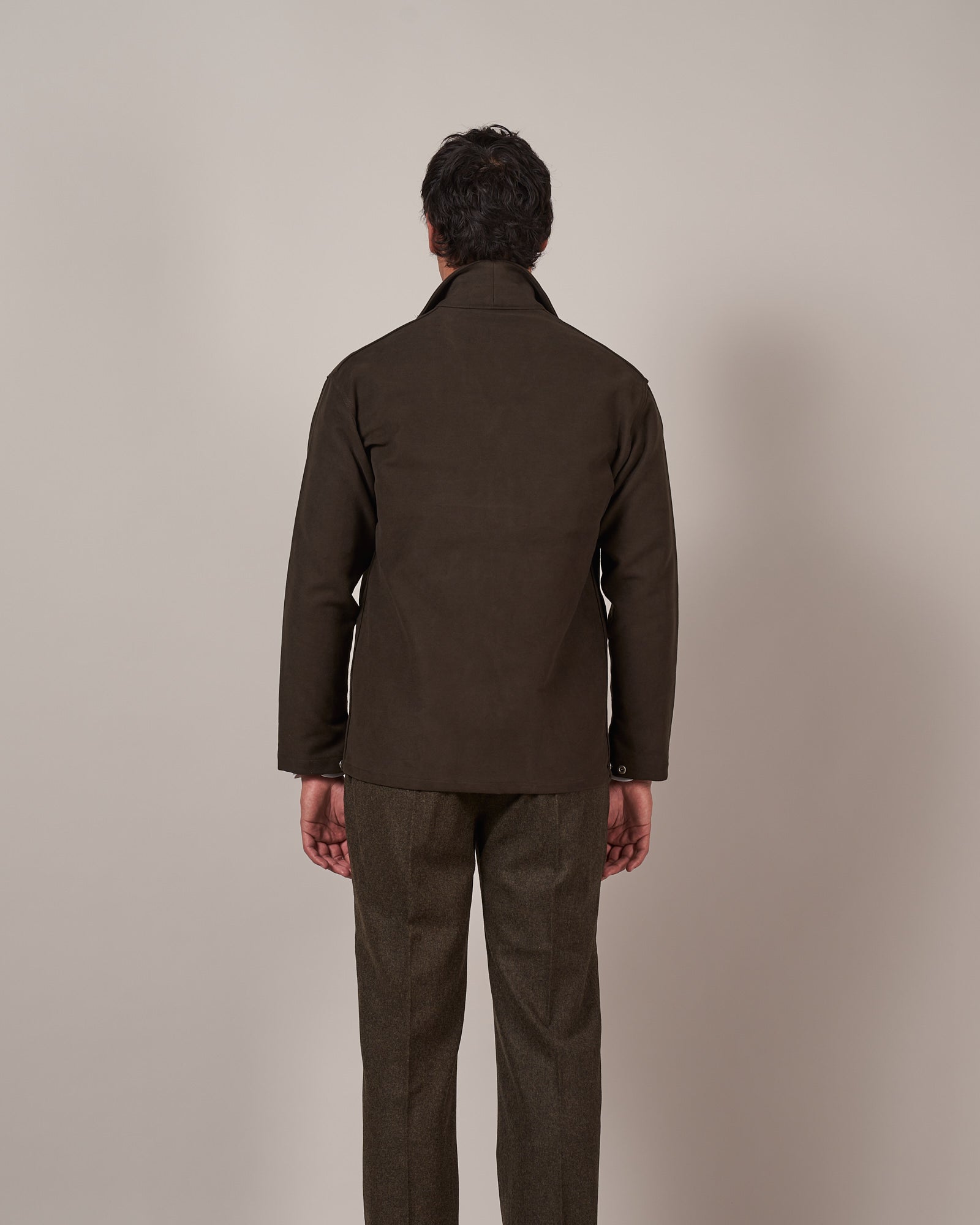 J043 Army Chore Jacket - Chocolate Moleskin