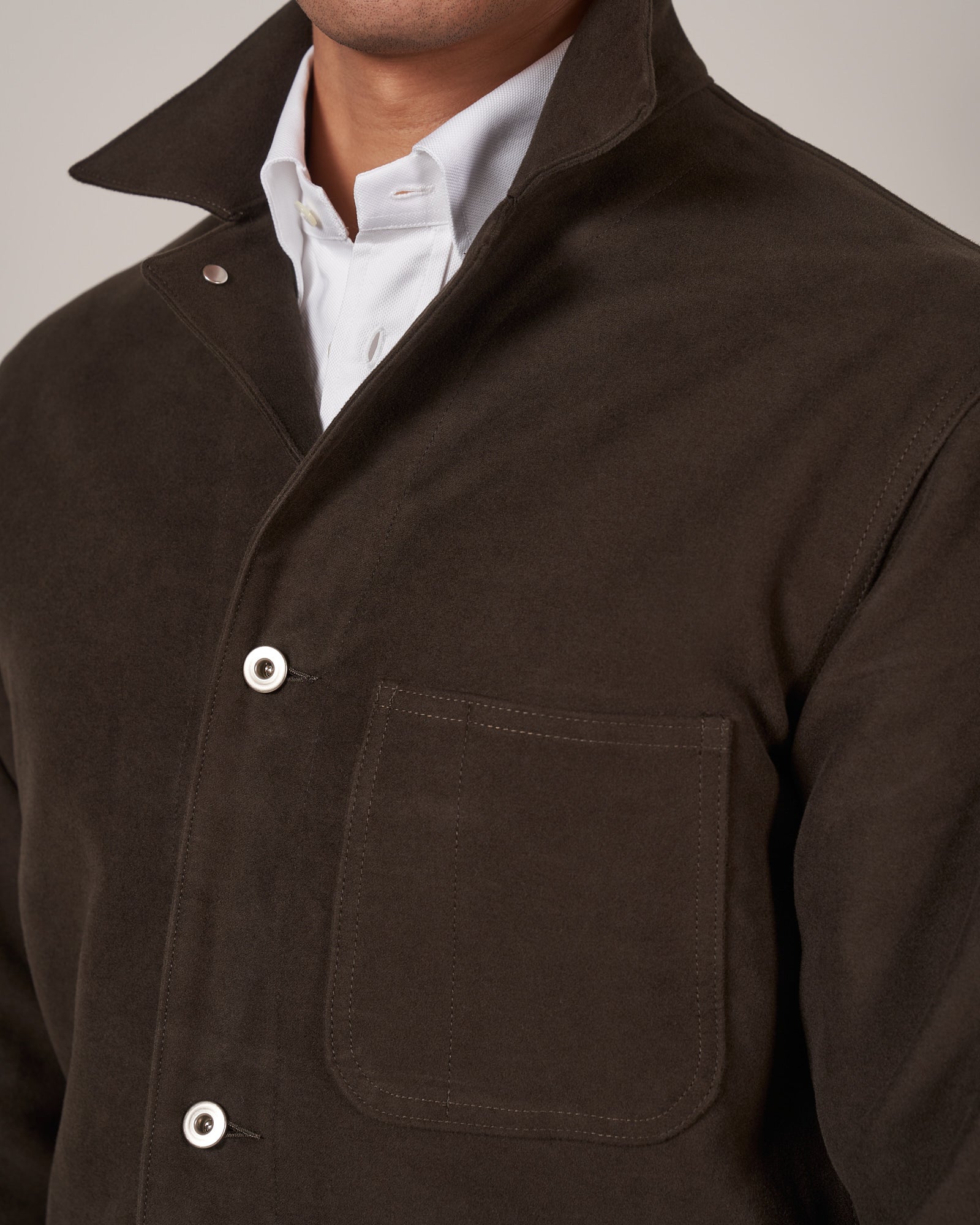 J043 Army Chore Jacket - Chocolate Moleskin