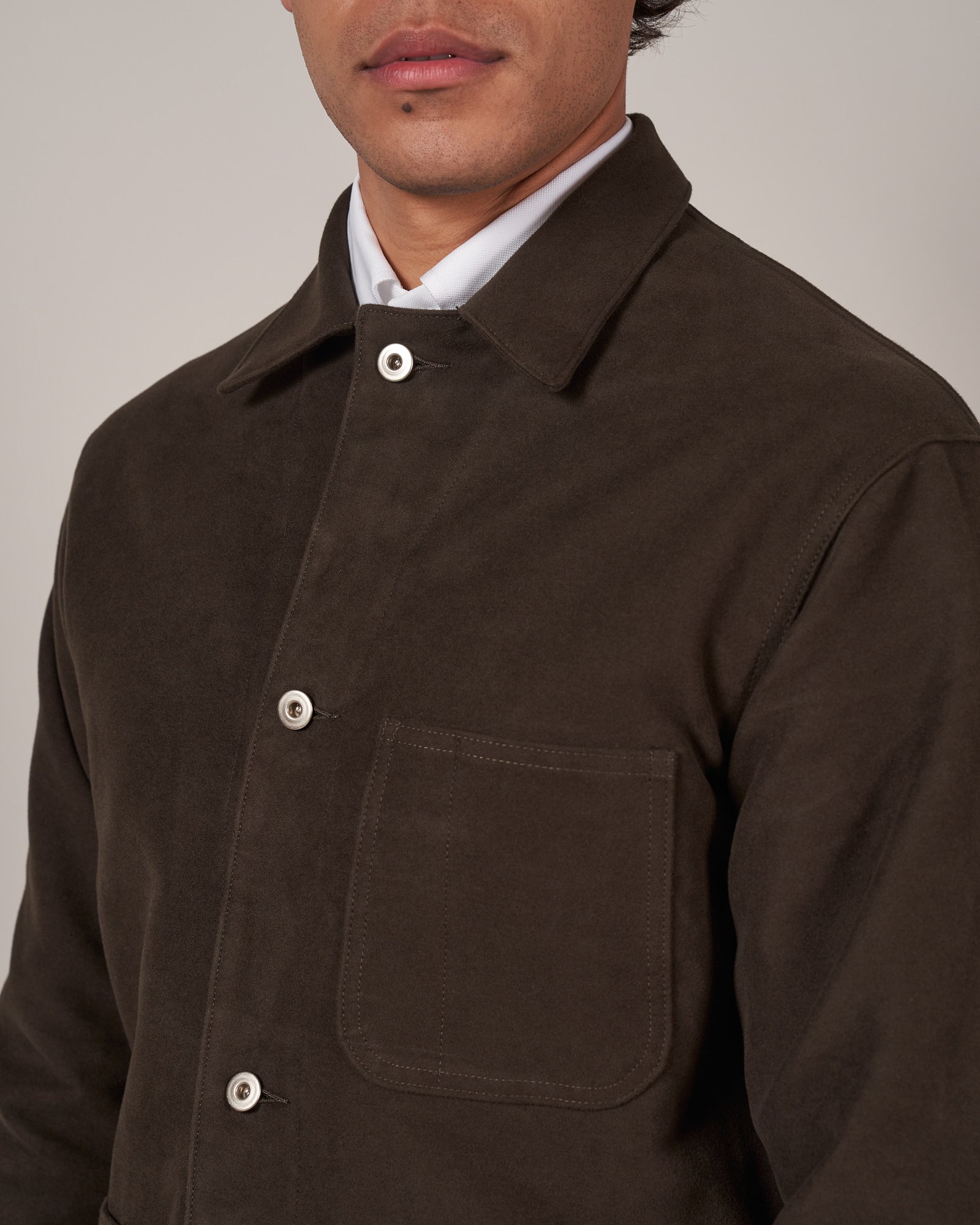 J043 Army Chore Jacket - Chocolate Moleskin