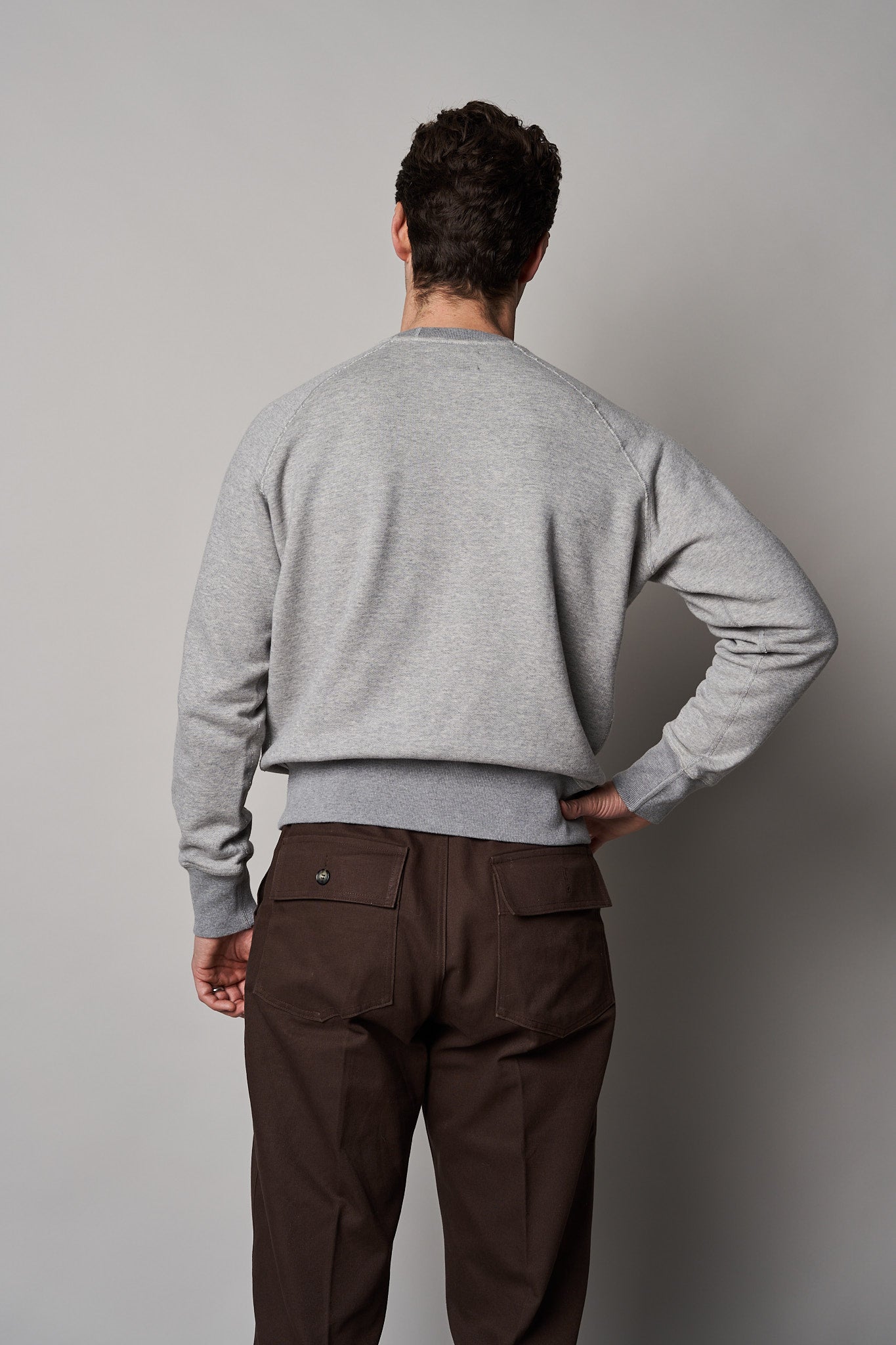 SW60 Raglan Loopback Sweater - Grey Marle