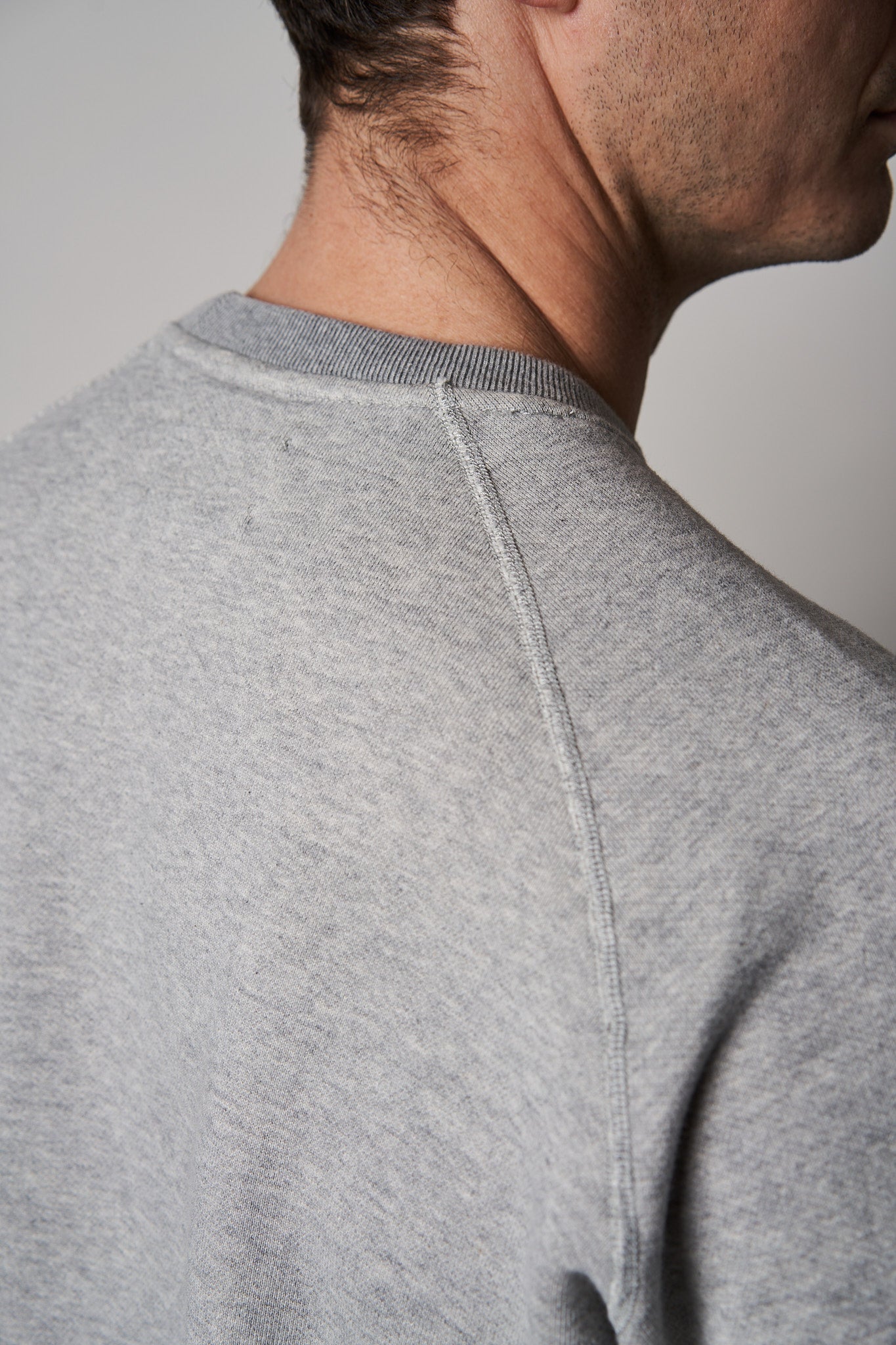 SW60 Raglan Loopback Sweater - Grey Marle