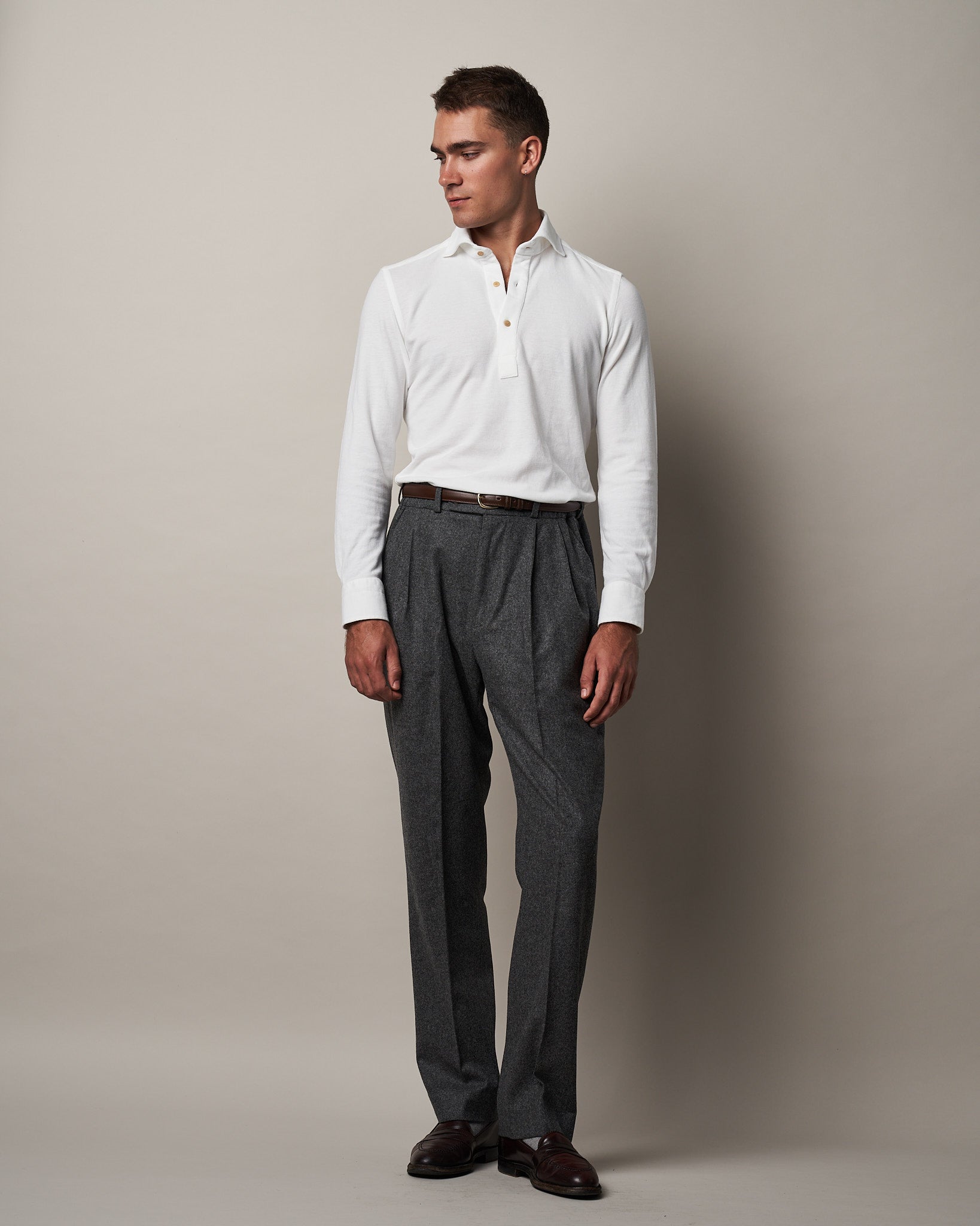 T010 Easy Trousers - Mid-Grey