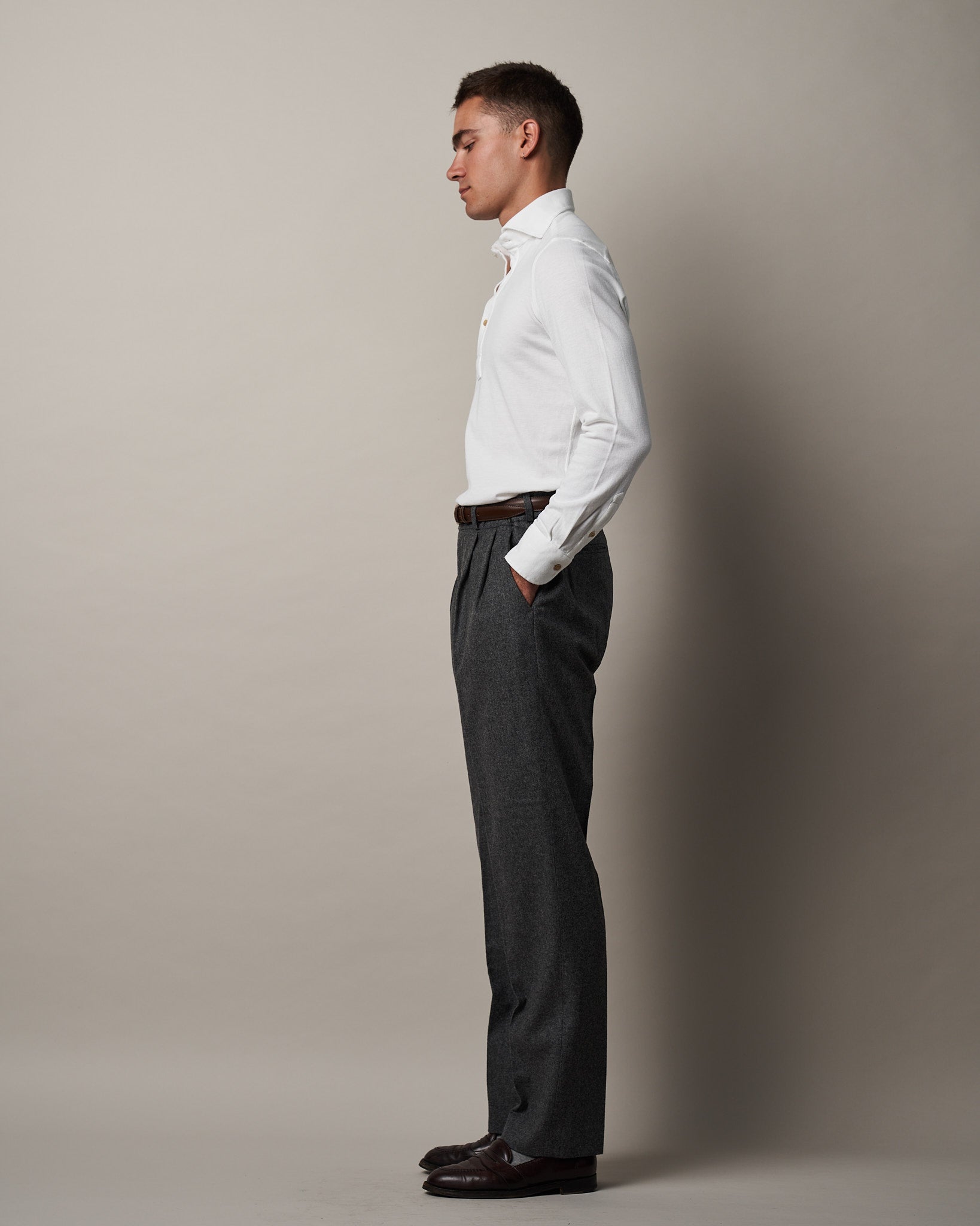 T010 Easy Trousers - Mid-Grey