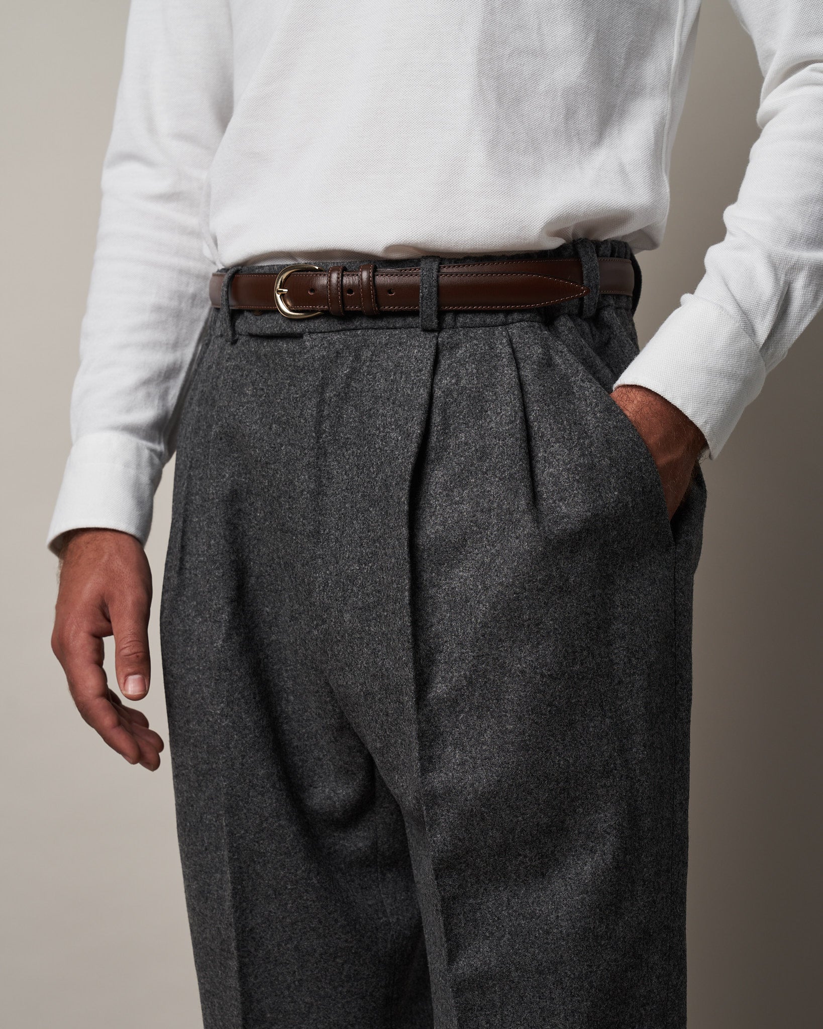 T010 Easy Trousers - Mid-Grey | Informale — Made in Melbourne