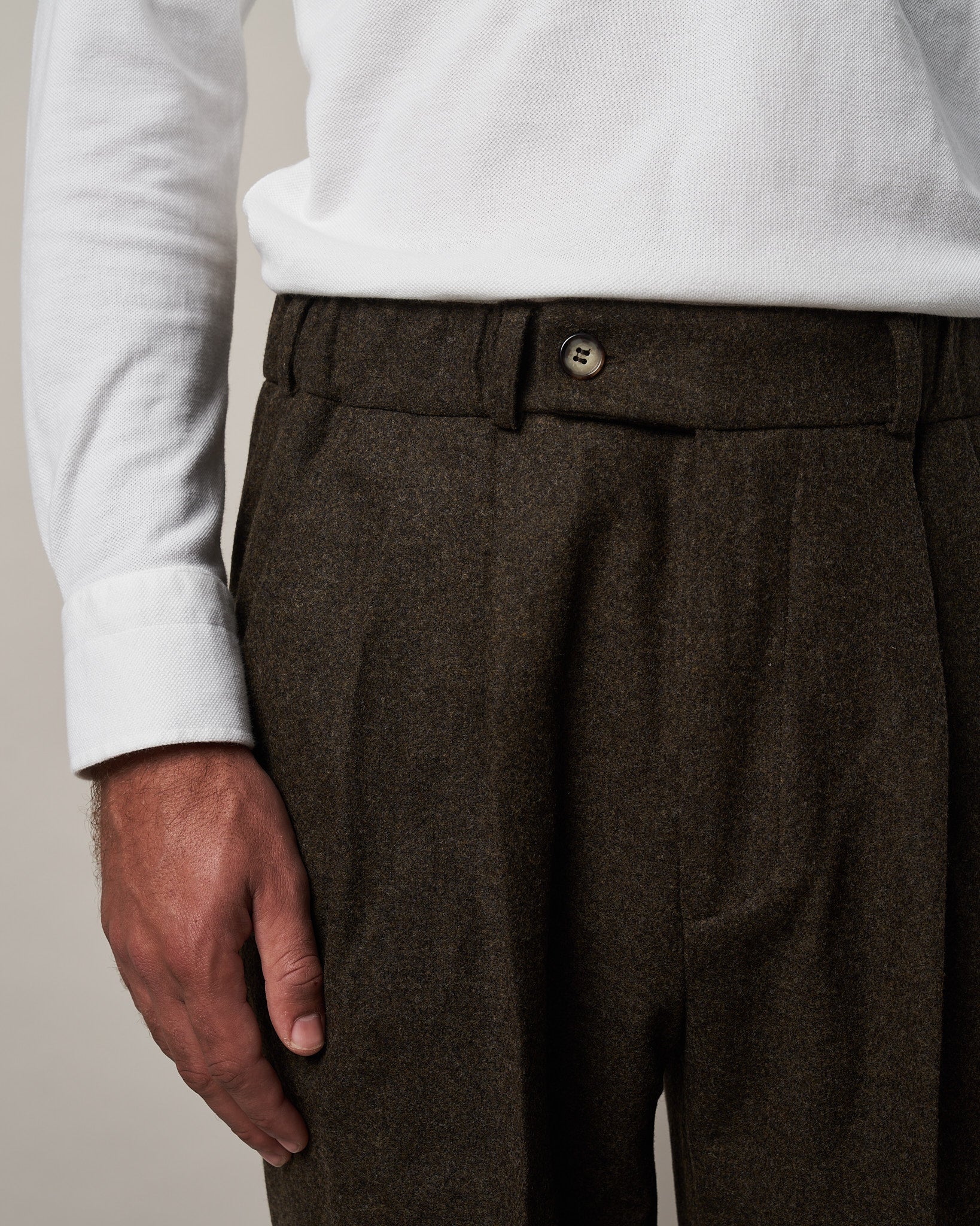 T010 Easy Trousers - Dark Forest Green