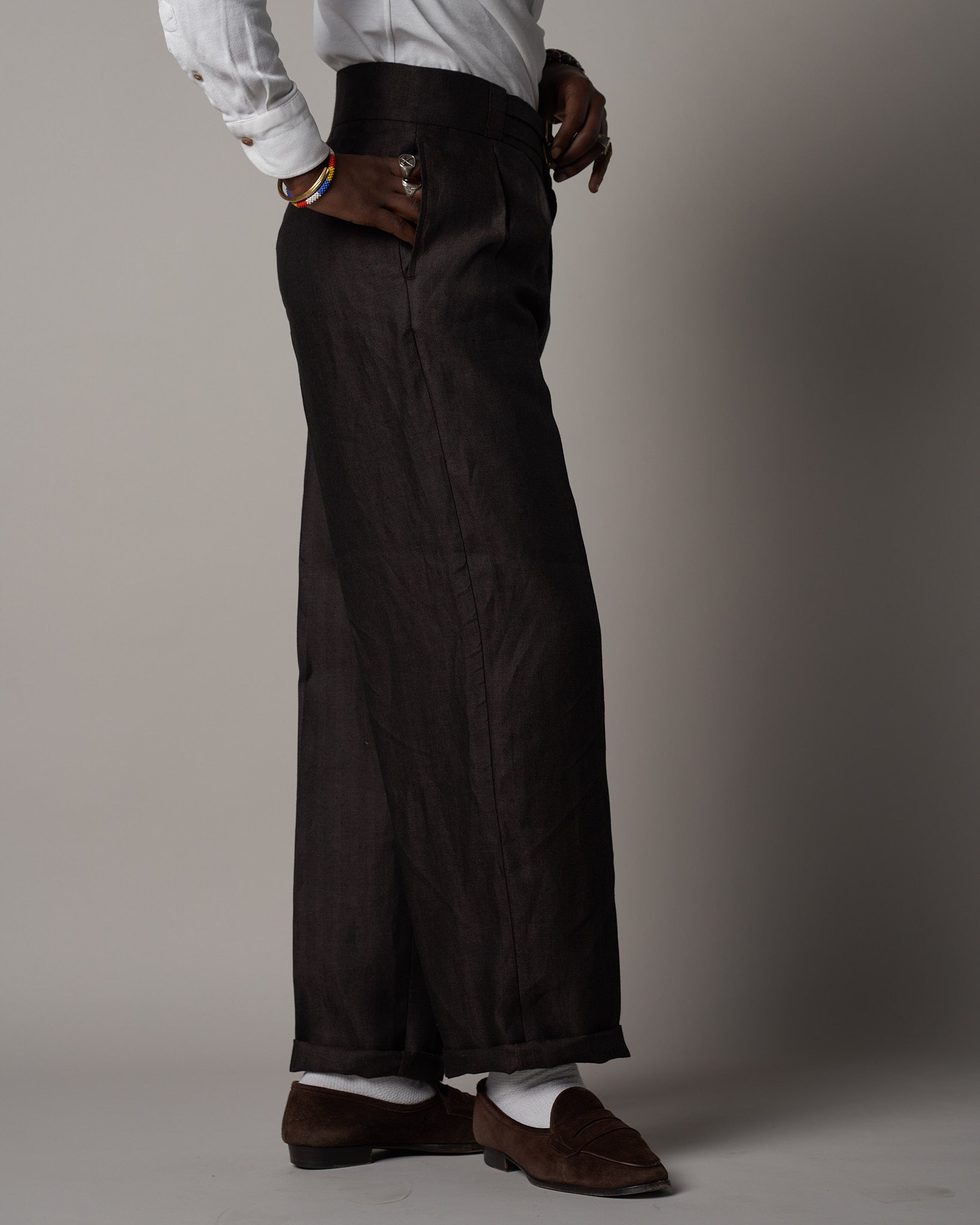 T011 Safari Trousers - Dark Chocolate