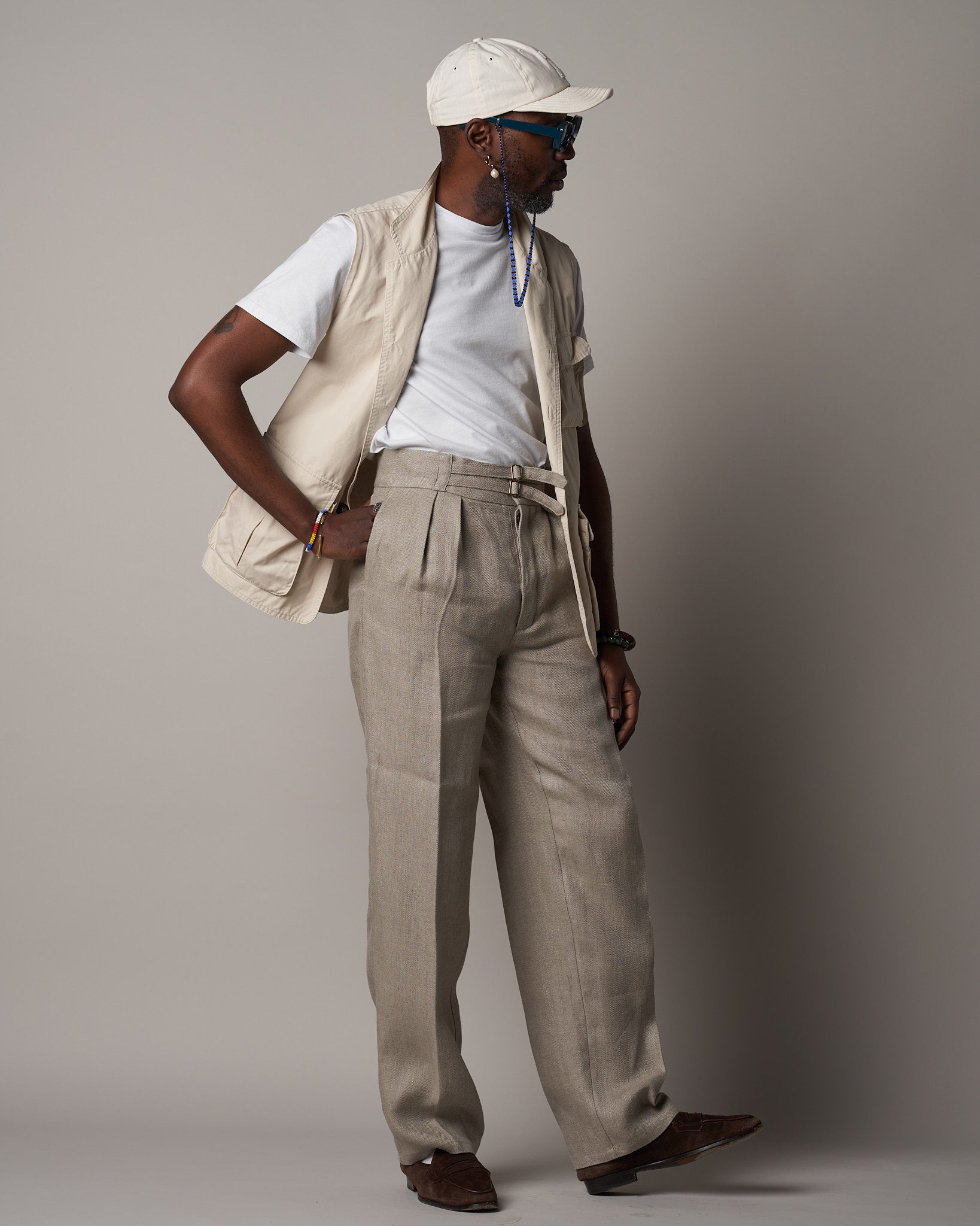 T011 Safari Trousers - Dusty Beige