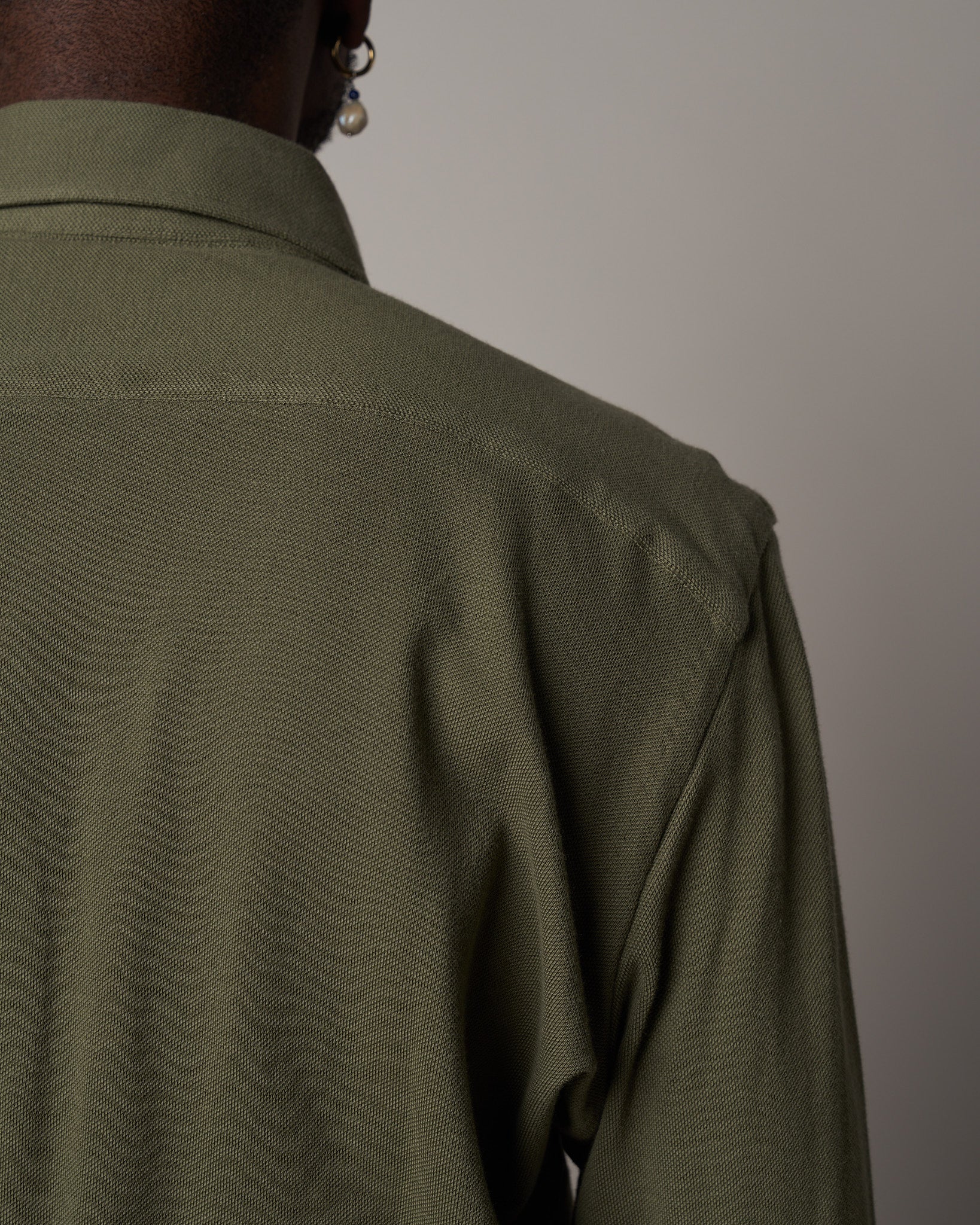 P014 Long Sleeve Polo - Olive