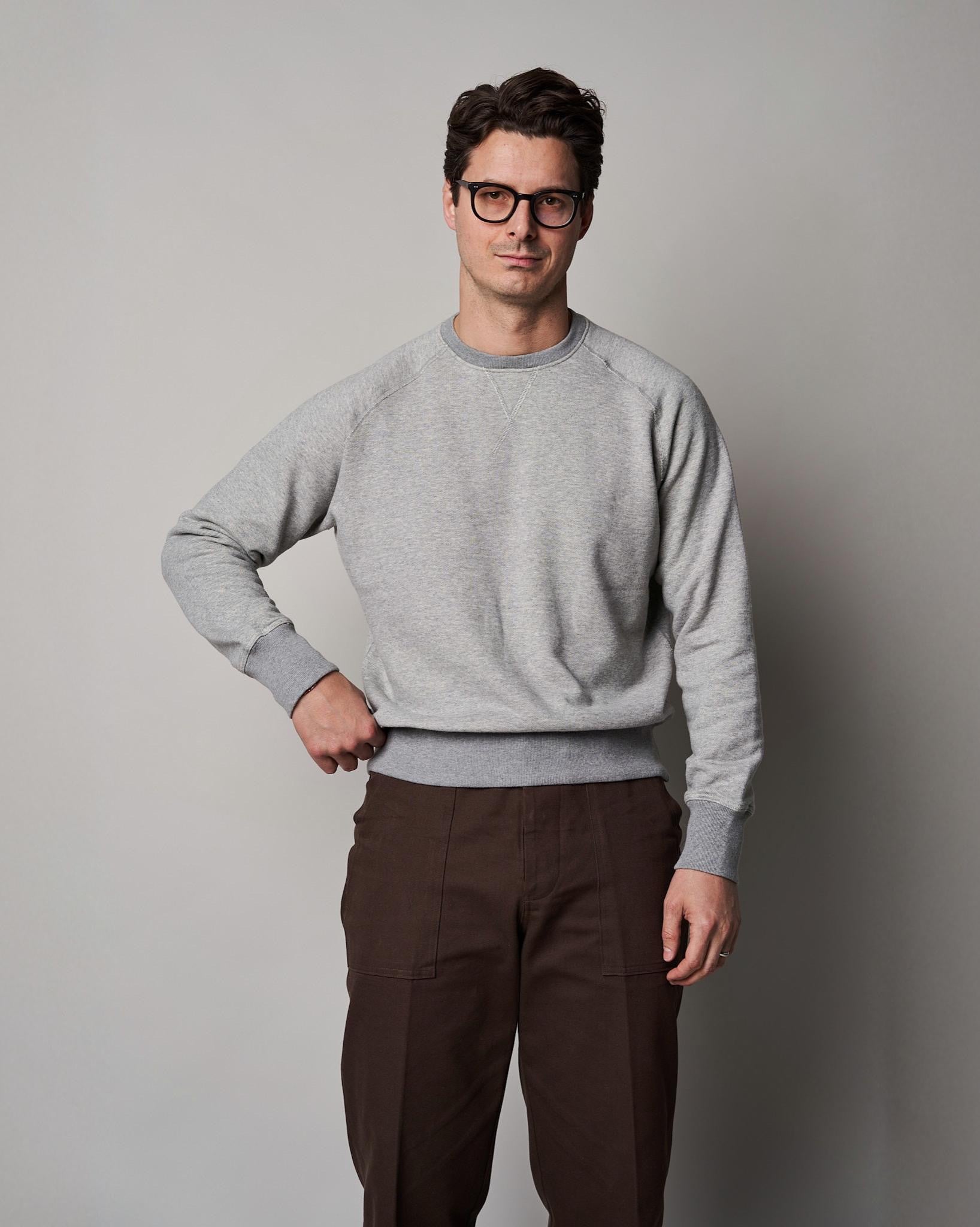 SW60 Raglan Loopback Sweater - Grey Marle