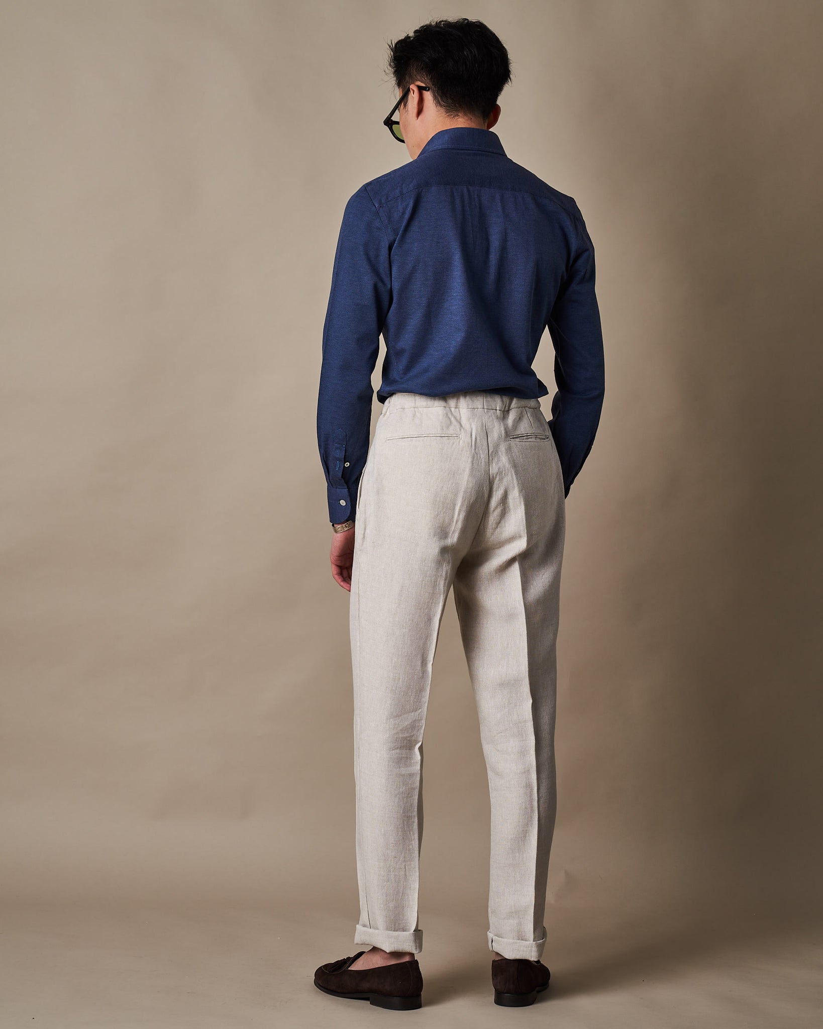 T005 Linen Drawstring Trouser - Stone | Informale — Made in Melbourne