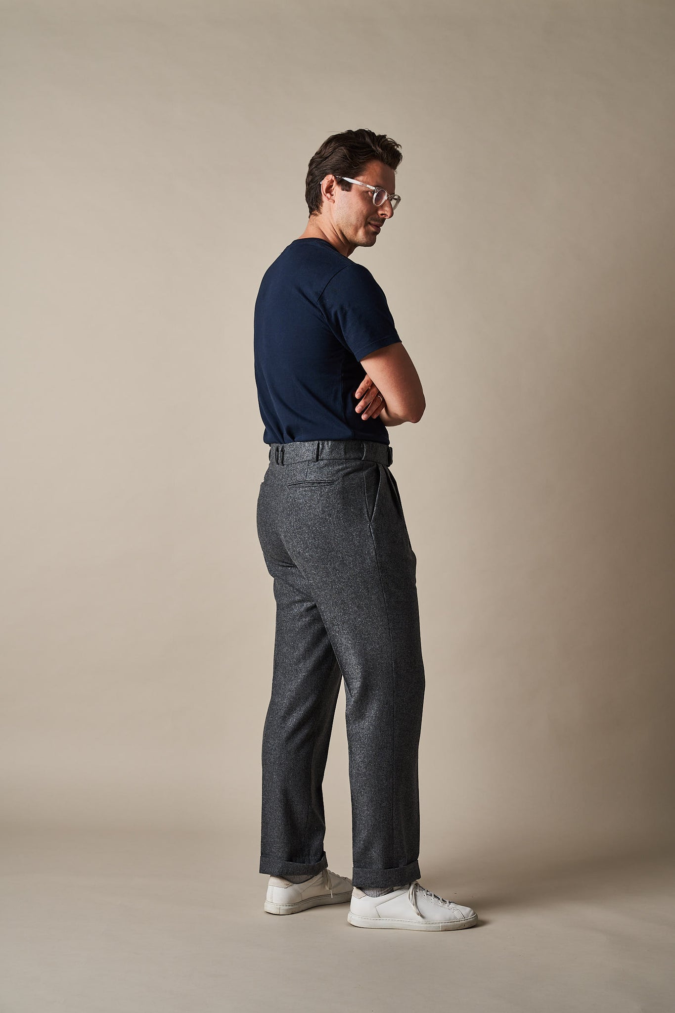 T010 Easy Trousers - Mid-Grey